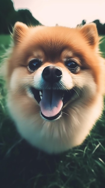 A dog with a big smile on its face