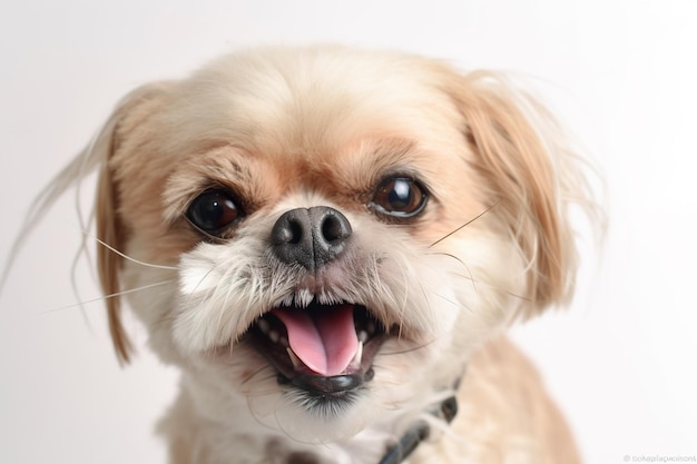 A dog with a black collar and a black collar with a black collar that says'dog '