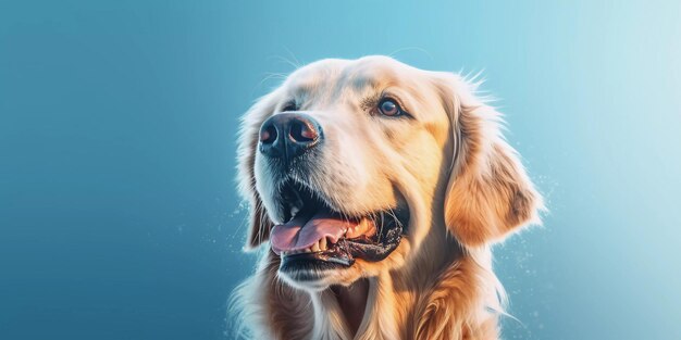 A dog with a blue background ai generated