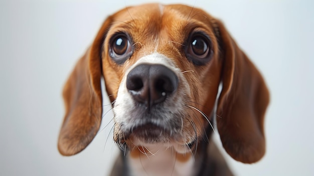 Photo a dog with a brown nose and a white nose