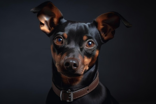 A dog with a collar that says'dog'on it