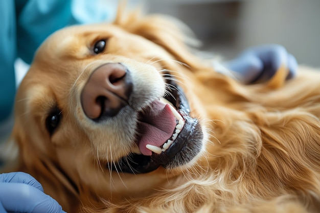 Photo a dog with its mouth open and the teeth showing