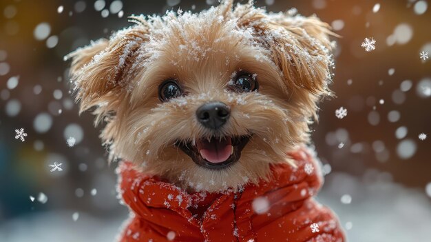 Photo a dog with a jacket that says  happy holidays