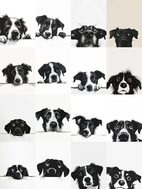 a dog with a lot of pictures of different dogs