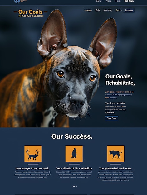 Photo a dog with a picture of a dog and the words our success