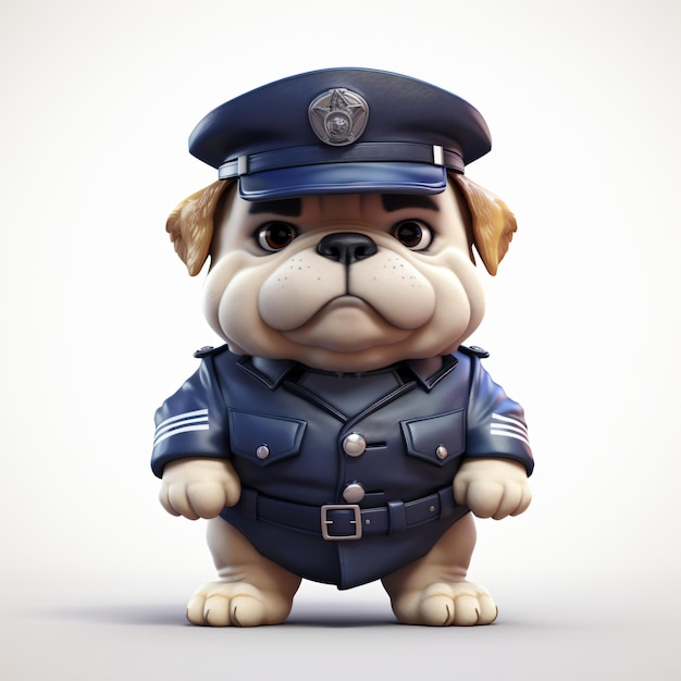 Photo a dog with a police uniform on it