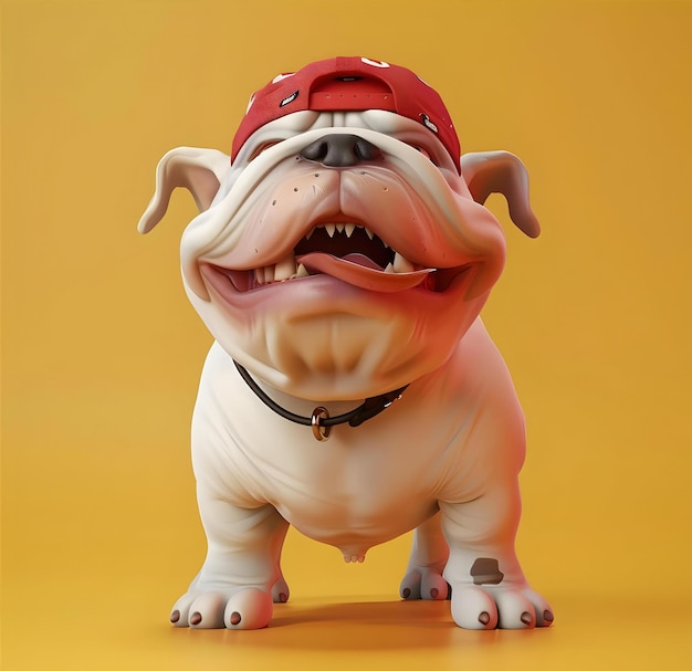 Photo a dog with a red hat on its head is shown