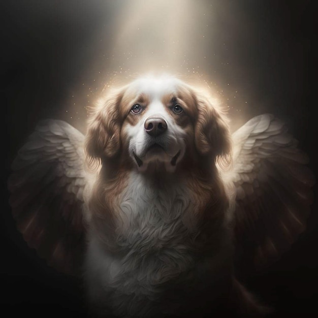 A dog with wings that says " the dog is a dog "