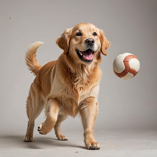 a dog with a yellow ball in his mouth is playing with a tennis ball