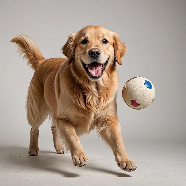 a dog with a yellow ball in his mouth is playing with a tennis ball