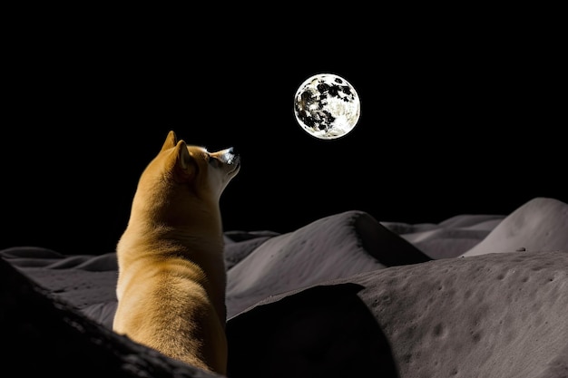 Doge Against the Moon Circle