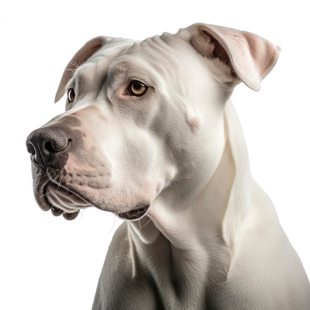 dogo argentino white dog on white background