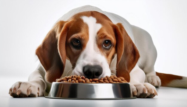 Photo dogs eat dry dog food