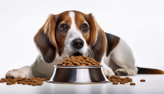 Photo dogs eat dry dog food