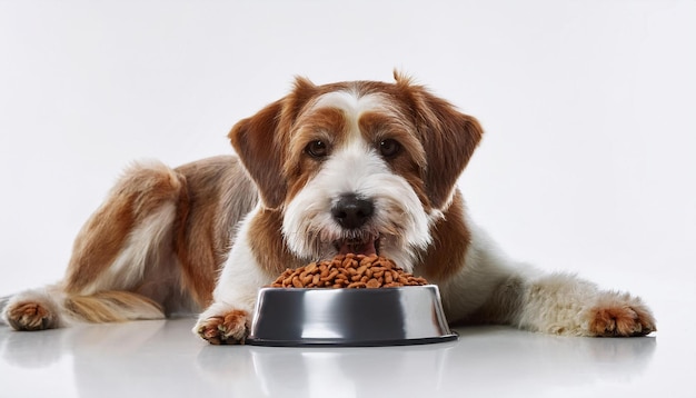 Photo dogs eat dry dog food