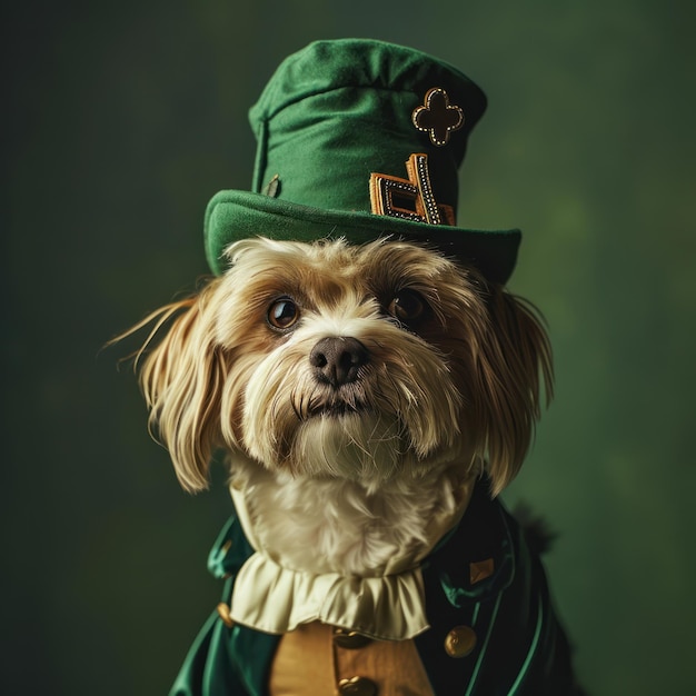 Dogs in leprechaun costume St Patricks day