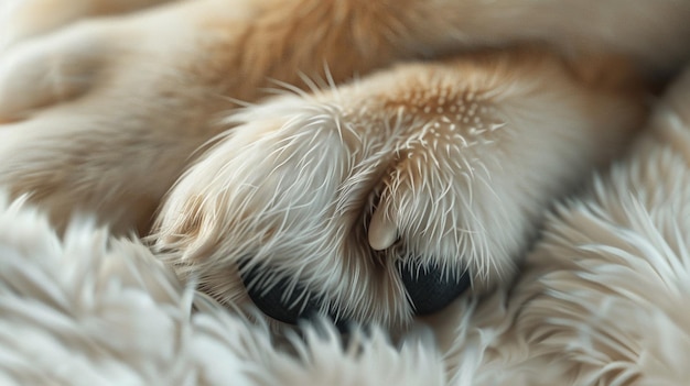 Photo a dogs paw with a black nail on it