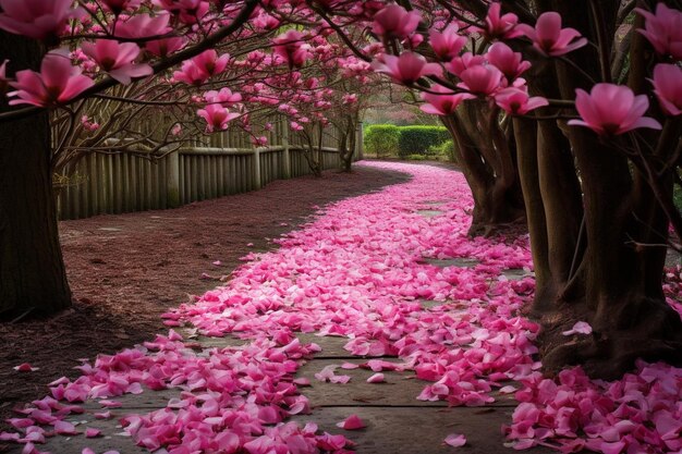 Dogwood Blossoms and Shaded Pathway