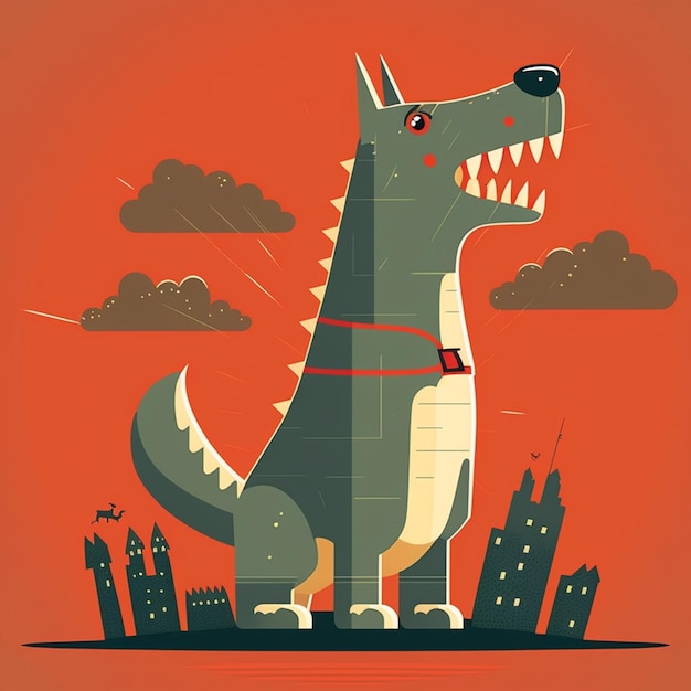 Photo dogzilla vector illustration