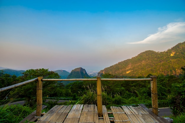 Doi Pha Mee Viewpoint, a famous place that is the check-in point of Team 13, wild boars accidentally stuck in Tham Luang cave. Border of Thailand and Burma, Mae Sai, Chiang Rai, Thailand