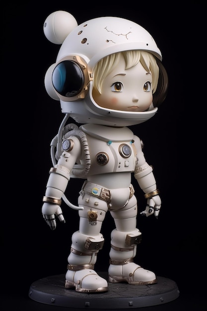 A doll with a helmet and the words spaceman on it