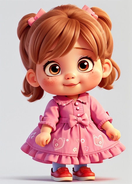 a doll with a pink dress and a pink dress