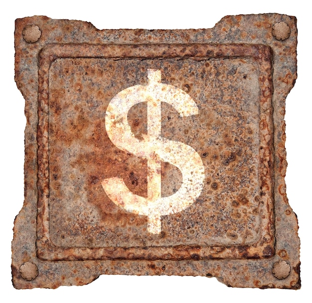 Dollar icon old metal