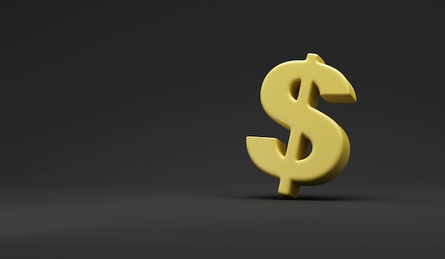 Dollar Sign on black studio background