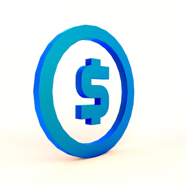 Dollar Sign Left Side In White Background