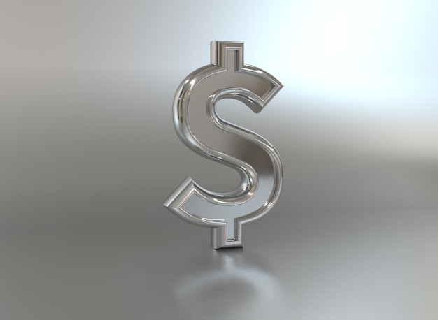 dollar sign metal coin 3d