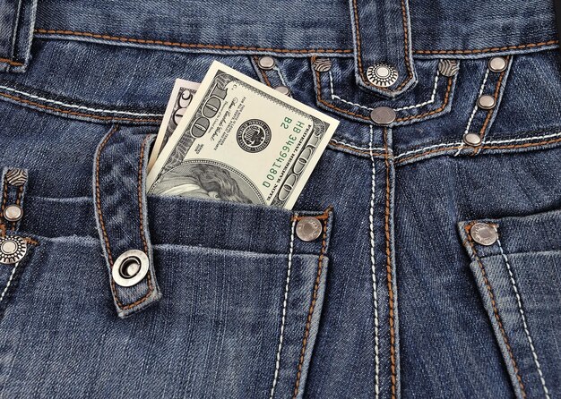 Dollars in his back pocket