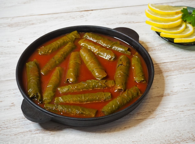 Dolma - Sarma Stuffed Grape leaves. Mediterranean cuisine.