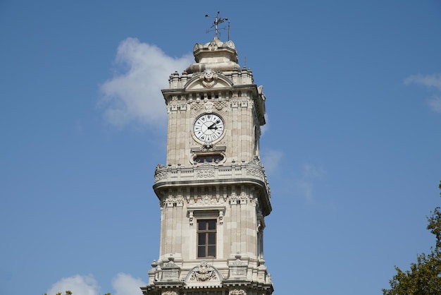 Dolmabahce Clock Tower in Istanbul Turkiye