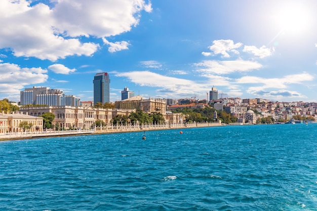 The Dolmabahce Palace and Molla Celebi Mosque Bosphorus Istanbul