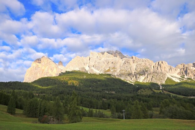 Dolomite Mountains and Forest Dolomites Italy Europe Out of focus