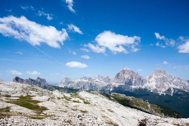 Dolomites range landscape Summer mountain panorama