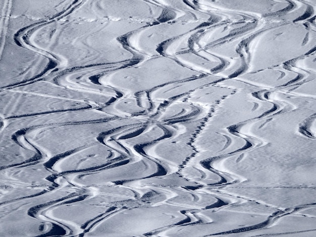 Dolomites snow panorama alpine ski off slope tracks