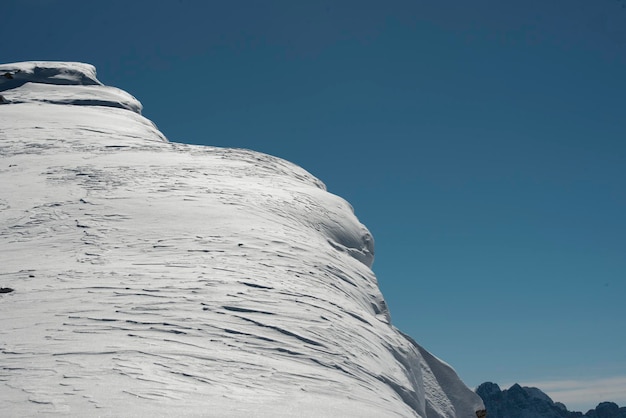 dolomites white snow in winter