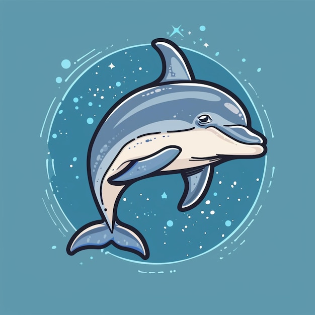 Dolphin cartoon graphic icon illustration