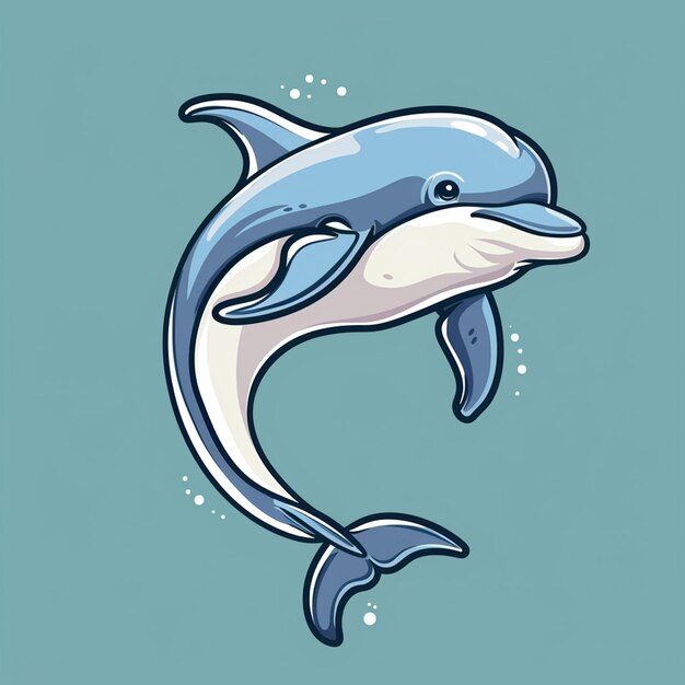 Dolphin cartoon graphic icon illustration