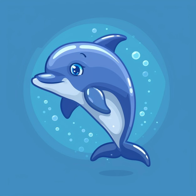 Dolphin cartoon graphic icon illustration