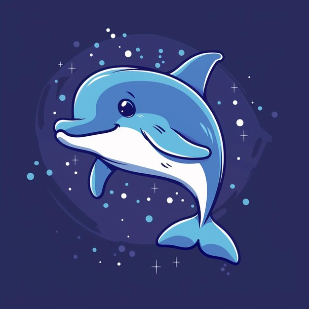 Dolphin cartoon graphic icon illustration