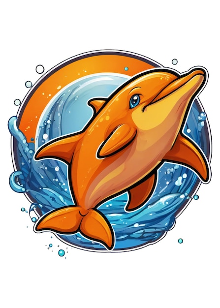 a dolphin is in the water with the words dolphin on it