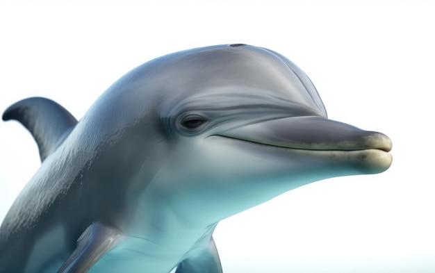 A dolphin isolated on the white background sealife ocean animals ai generated