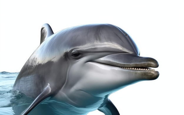 A dolphin isolated on the white background sealife ocean animals ai generated