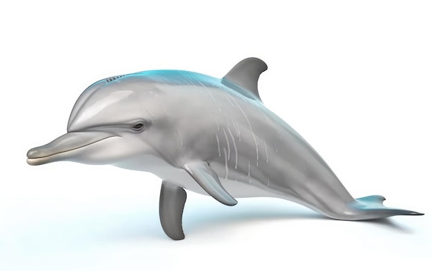 A dolphin isolated on the white background sealife ocean animals ai generated