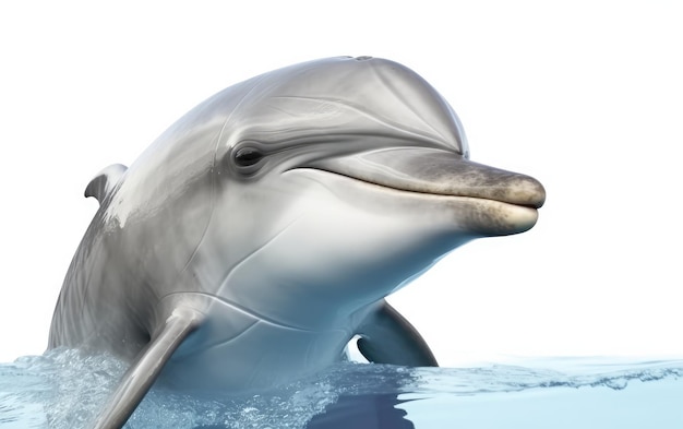 A dolphin isolated on the white background sealife ocean animals ai generated