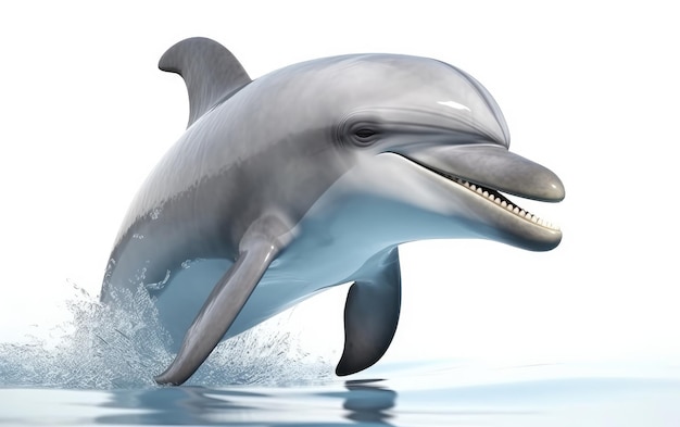 A dolphin isolated on the white background sealife ocean animals ai generated