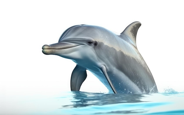 A dolphin isolated on the white background sealife ocean animals ai generated