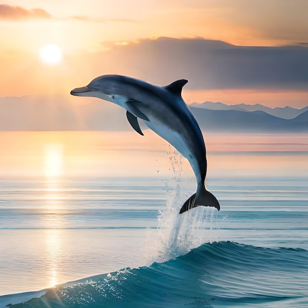 Dolphin leaping out of the water